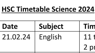 Detailed Explaination of the HSC Board Exam Timetable  Science Official hsctimetable viral [upl. by Hatnamas]