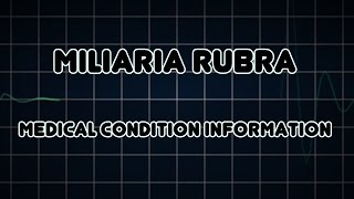 Miliaria rubra Medical Condition [upl. by Odravde]