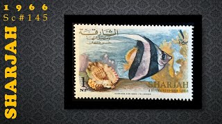 【Sharjah】1966 Sc145 Longfin Bannerfish Heniochus acuminatus [upl. by Figueroa641]