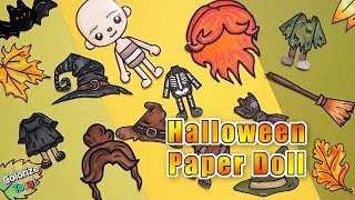 Halloween Paper Doll DIY Tutorial  Toca Boca World Paper Dolls tocaworld paperdoll paperdiy [upl. by Nitsej466]