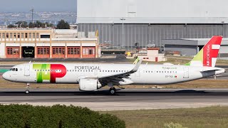 TAP Air Portugal Airbus A321LR Takeoff from London Heathrow 4K [upl. by Ainelec]