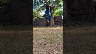 Slackline Thrills 🔥 slackline viralvideo ytshorts trending trend youtubeshorts [upl. by Oberheim831]