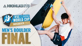 Mens Boulder final highlights  Innsbruck 2022 [upl. by Fromma636]