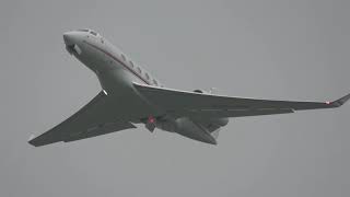 GULFSTREAM G600 A9CBRN BAHRAIN ROYAL FLIGHT DEPARTING FROM FARNBOROUGHEGLF 9112024 [upl. by Adnalohs93]