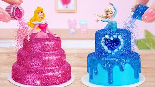 Beautiful Princess Pull me up Cake 🎂 Fancy Miniature Disney Princess Birthday Cake 🌹Mini Cakes Ideas [upl. by Thorn]