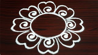 simple freehand rangoli for margazhi  new year kolam 2019  muggulu without dots [upl. by Robb]