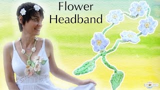 Crochet Flower Headband Tutorial  Festival Fashion [upl. by Hgierb]