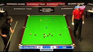 Ronnie OSullivan  Ahmed Saif Frame 1 Snooker Paul Hunter Classic 2013  Round 5 [upl. by Asoral]