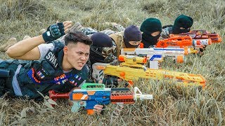 LTT Game Nerf War  Winter Warriors SEAL X Nerf Guns Fight Criminal Group Rocket NStrike Elite [upl. by Albion809]