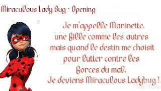 Miraculous Lady Bug  Opening Lyrics [upl. by Hammond]