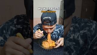 Wow Spageti meaty bolognese ASMR mukbang food [upl. by Lessig]