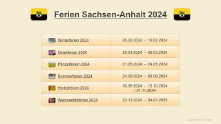 Ferien SachsenAnhalt 2024 [upl. by Naegem]