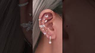 Feminine Butterfly Ear Piercing Ideas for Women with Silver Earrings [upl. by Eseryt]