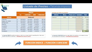 Como usar Función Indice y Función Coincidir  Excel [upl. by Kuhn39]