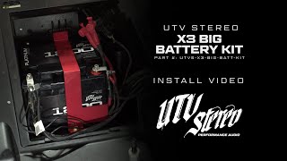 UTV Stereo CanAm X3 Big Battery Kit Install [upl. by Ennayr]