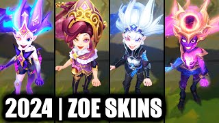 ALL ZOE SKINS SPOTLIGHT 2024  League of Legends [upl. by Haskel]