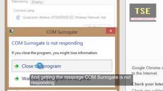 COM Surrogate dllhostexe is not responding Windows 81  WiFi properties Not Responding [upl. by Suinuj]