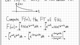 Fourier Transform Example 01  RightSided Decaying Exponential [upl. by Lidda]