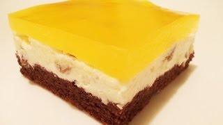 Prajitura cu branza dulce si suc de portocale  Cottage cheese cake with orange soda pudding [upl. by Radcliffe22]