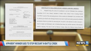 Apparent state House election winner sues to stop recount in Battle Creek [upl. by Rebmik]