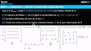 Matriz  Vetores Linearmente Independentes  Vetores Linearmente Dependentes [upl. by Dennett]