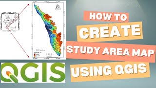 How to create study area map using QGISqgisresearch [upl. by Wershba277]