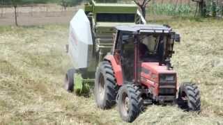 Trattore Same  imballatrice Claas Variant 280 al lavoro [upl. by Notsag]