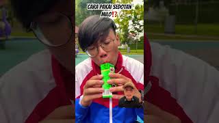 CARA PAKAI SEDOTAN MILO⁉️ challenge funny food magic experiment comedy [upl. by Lindsley]