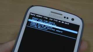 How to install update zip with ClockworkMod Recovery on Samsung Galaxy S3 [upl. by Larimore]