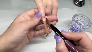 Acrylic Nails Tutorial  Neutral Plaid Nail Design [upl. by Erik]