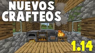 MINECRAFT 114 NUEVOS HORNOS AHUMADOR ALTO HORNO Y HOGUERA [upl. by Orvas187]