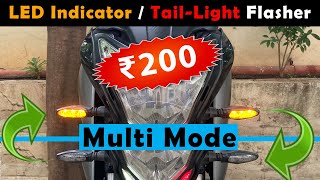 Installing LED Indicator Flasher on Bike  Hazard Flasher  Tail Light Flasher  DIY  Rev Explorers [upl. by Carrelli]