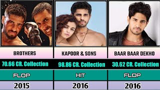 Sidharth Malhotra All Bollywood Movies I Hit And Flop Movies List [upl. by Aerdma]