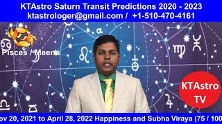 Pisces  Meena Rasi  Saturn Transit 2020  2023 Predictions [upl. by Retsim]