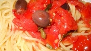 Spaghetti olive e capperi alla napoletana [upl. by Elleral]