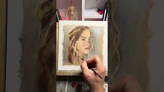 How to quickly I paint a portrait  portrait painting shorts painting [upl. by Fasta]