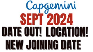 Capgemini 2024 September joining dates released Capgemini 2024 joining date and location [upl. by Anilosi334]