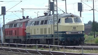 DieselLokomotivbaureihe 218  Doppeltraktion  Abfahrt vom Bahnhof Itzehoe [upl. by Ylrac]