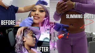 JAWLINE CONTOURING CHIN FILLER amp SLIMMING SHOTS VLOG  AFL Beauty Bar [upl. by Rakia]