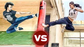 Tiger Shroff Vs Disha Patani LIVE STUNTS  Disha Patani Stunts  Tiger Shroff Stunts [upl. by Bastien]