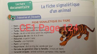 CE2 Lecture documentaire  La fiche signalétique d un animal page 124  Le trésor des mots [upl. by Ahsienad]