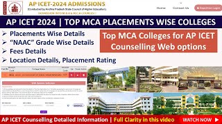 AP ICET 2024 Top MCA Placements Wise Colleges For Counselling Web Options [upl. by Assili]