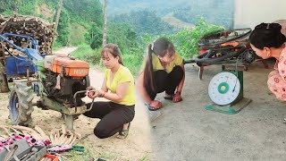 Genius girl asked her uncle to help fix a tractor that died on the road repair girl [upl. by Gnilrad69]