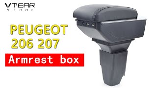 How to install Vtear For PEUGEOT 206 207 armrest 2006 2007 2008 2009 2010 2011 2012 2013 [upl. by Krisha]