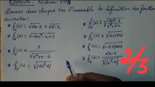 Recherche de lEnsemble de Définition de Fonctions irrationnelles PARTIE N°23 [upl. by Dulce38]