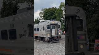 NJT 6016 Cab car leads NJT 5444 departing Dunellen w a very friendly crew trains shorts [upl. by Rollin]