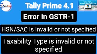 hsnsac is invalid or not specified  taxability type is invalid or not specified  tally prime 41 [upl. by Farant]