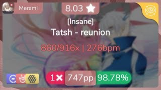 Merami  Tatsh  reunion Insane HDDTHR 9878  747pp 1âŒ  osu [upl. by Adnoluy]