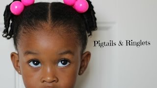 Pigtails With Comb Ringlets  Hairstyles for Little Girls [upl. by Riatsila]