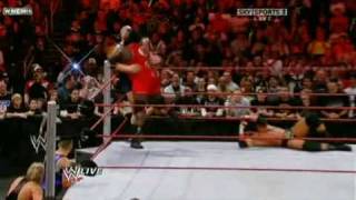 Raw Roster VS Big Show on Monday Night Raw 10262009 [upl. by Ahcirt]